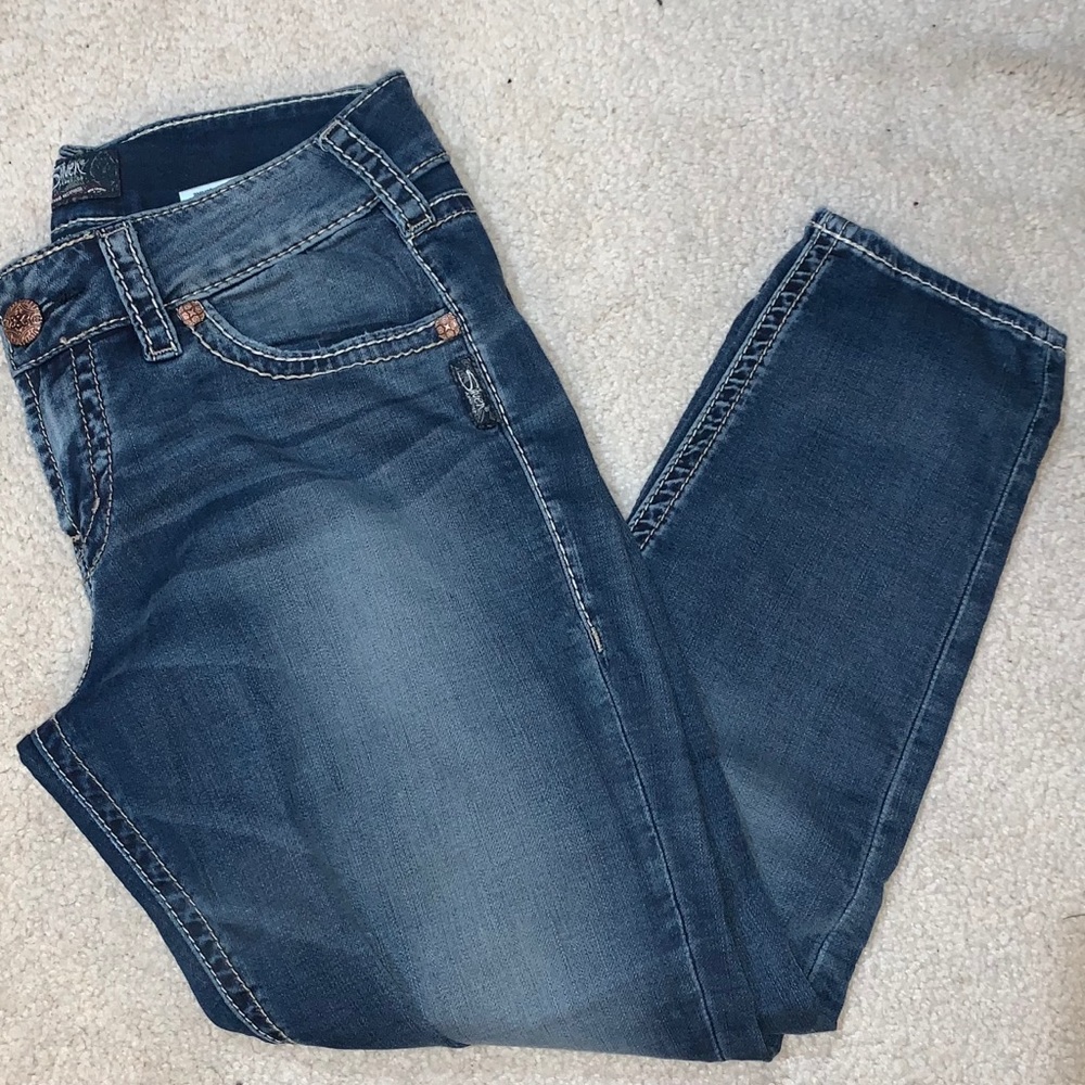 💙dark wash crop jeans💙
